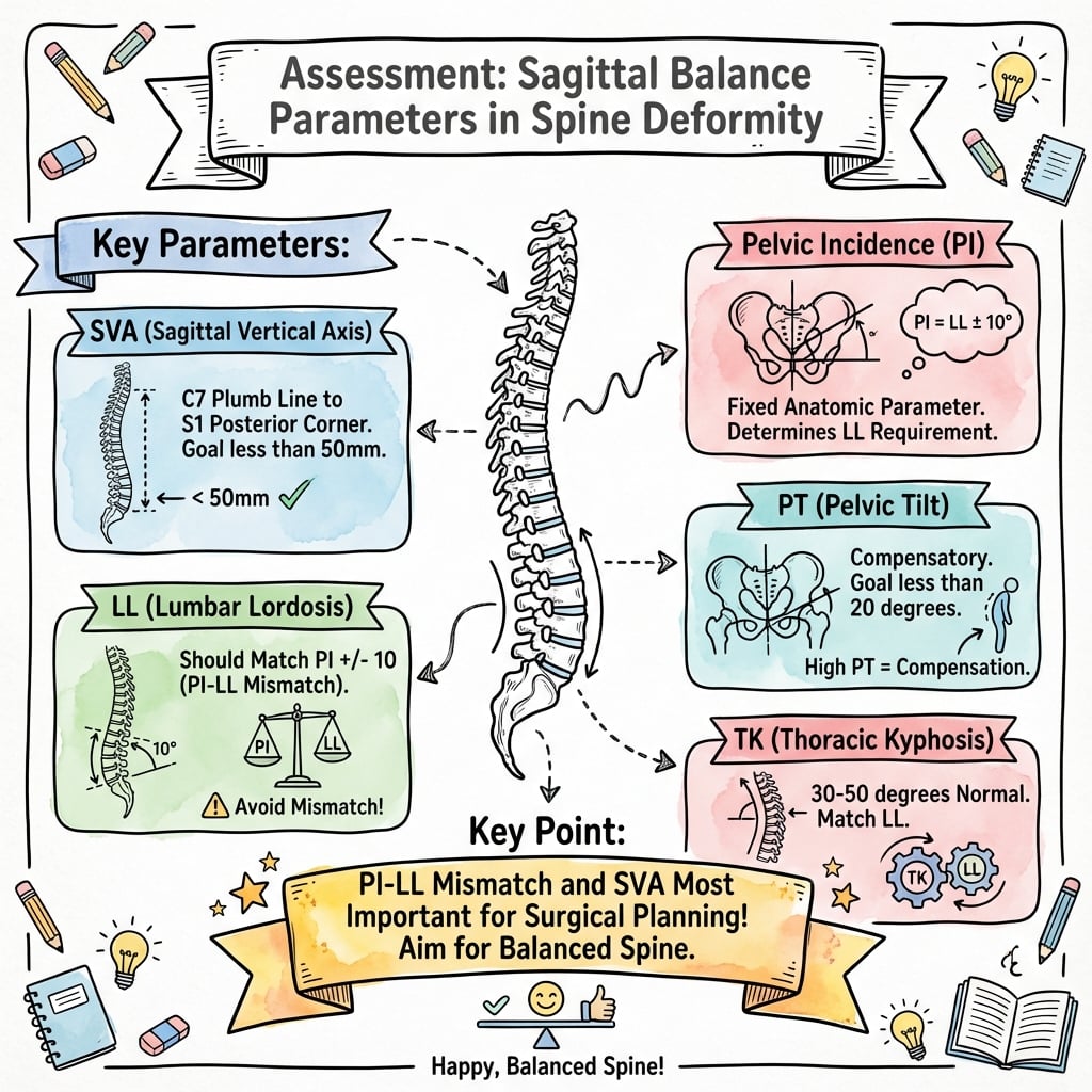 sagittal balance parameters management algorithm