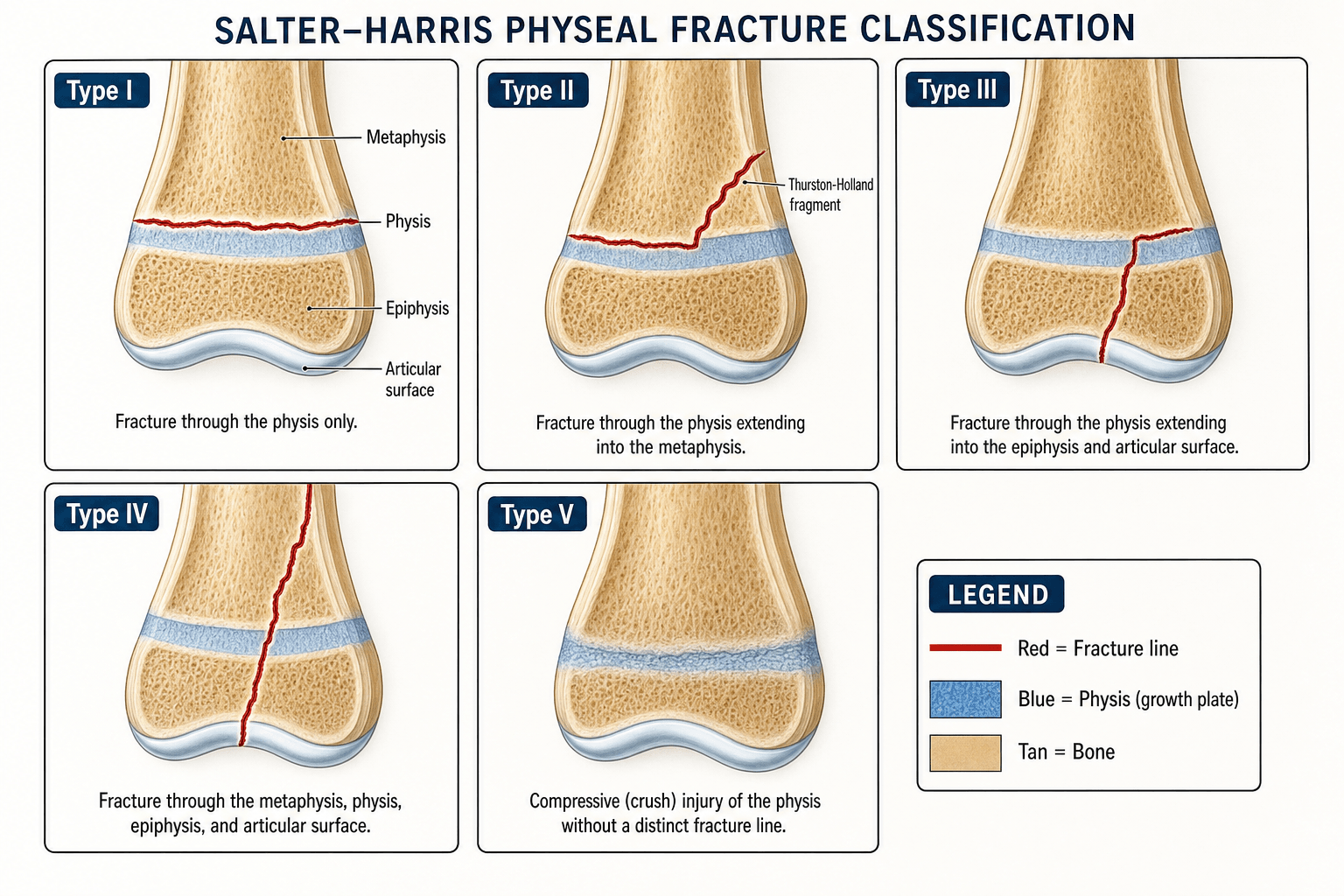 Salter-Harris Physeal Fracture Classification