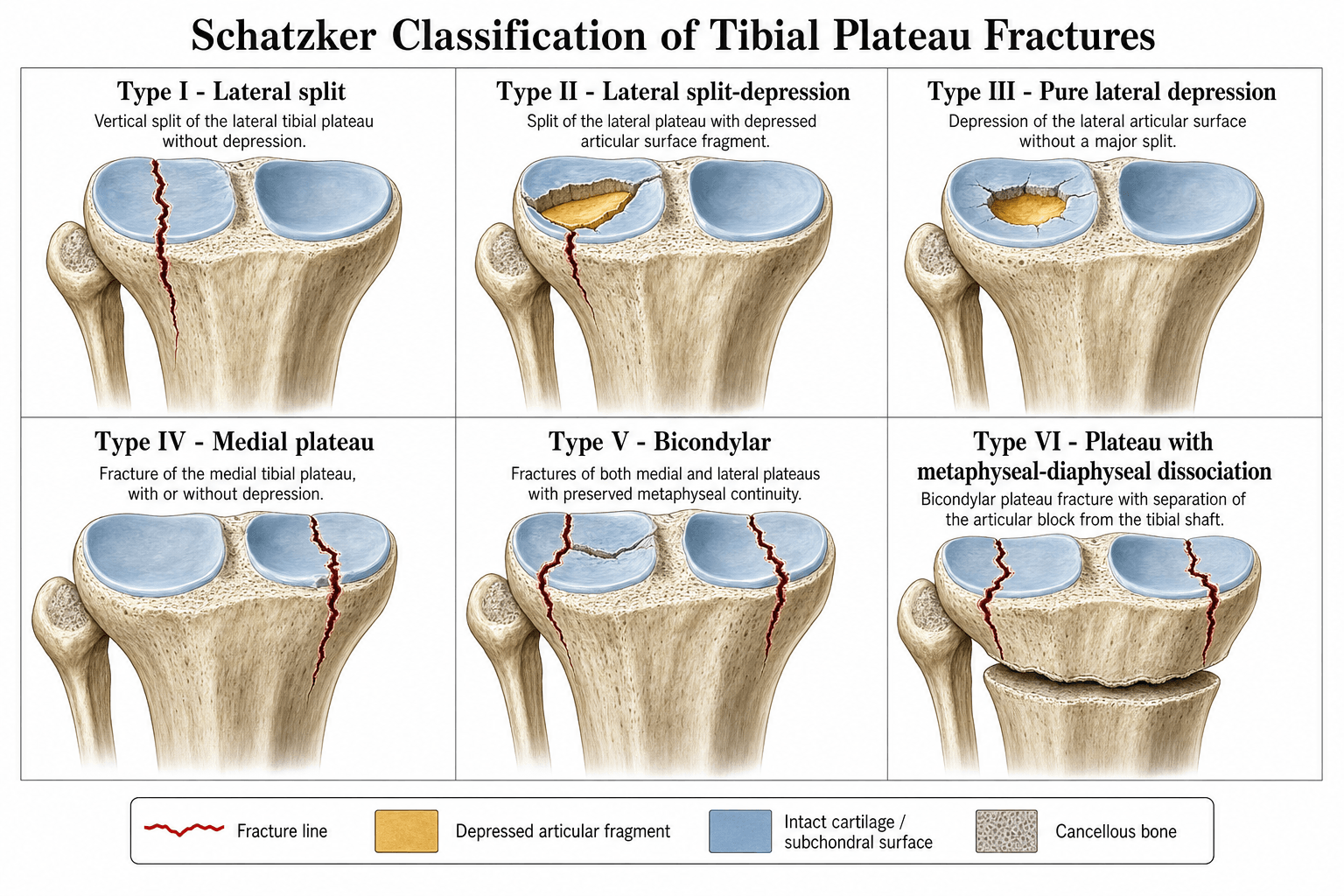 Schatzker Classification of Tibial Plateau Fractures