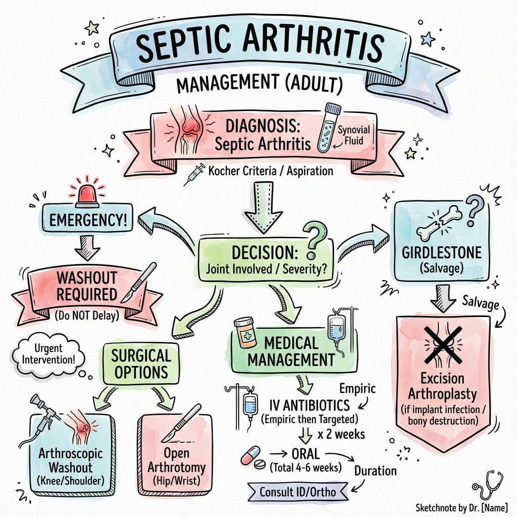septic arthritis adult management algorithm