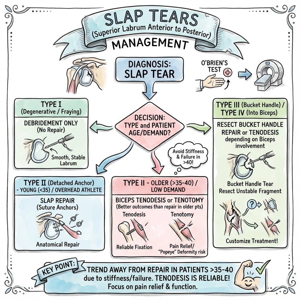 slap tears management algorithm