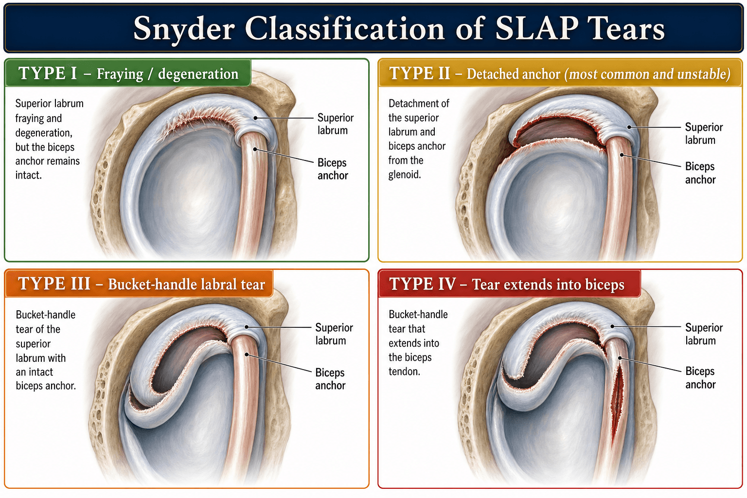 Snyder classification of SLAP tears