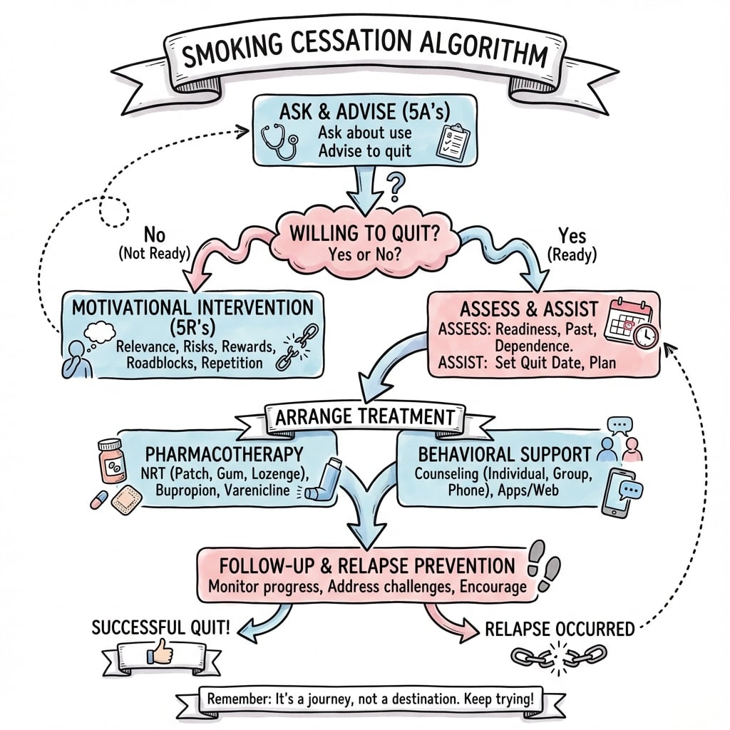 Management algorithm for Smoking Cessation