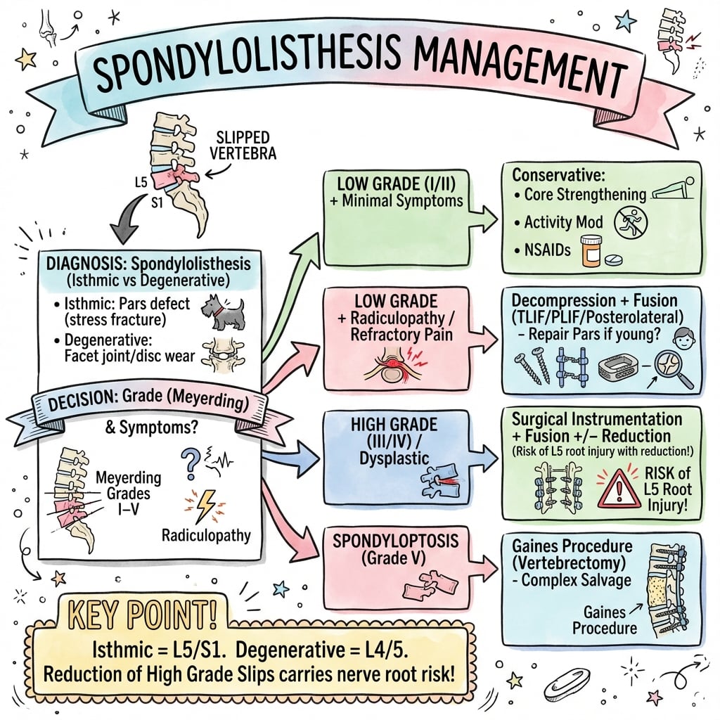 spondylolisthesis management algorithm