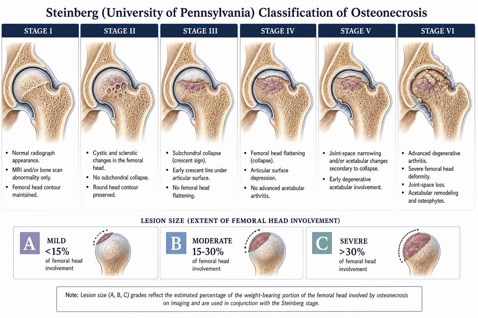 Steinberg (University of Pennsylvania) Classification of Osteonecrosis