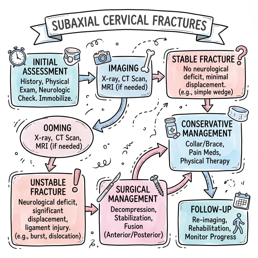 Treatment algorithm flowchart for subaxial cervical fractures using SLIC