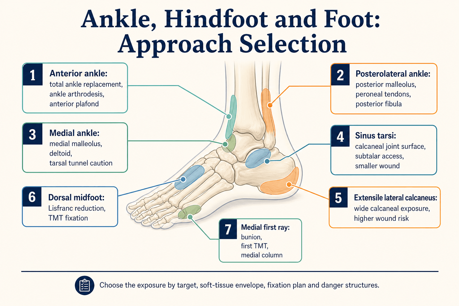 Ankle hindfoot and foot approach selection infographic
