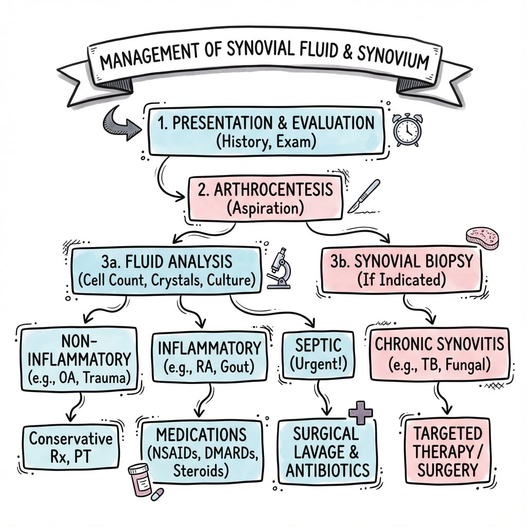 Management algorithm for Synovial Fluid Synovium