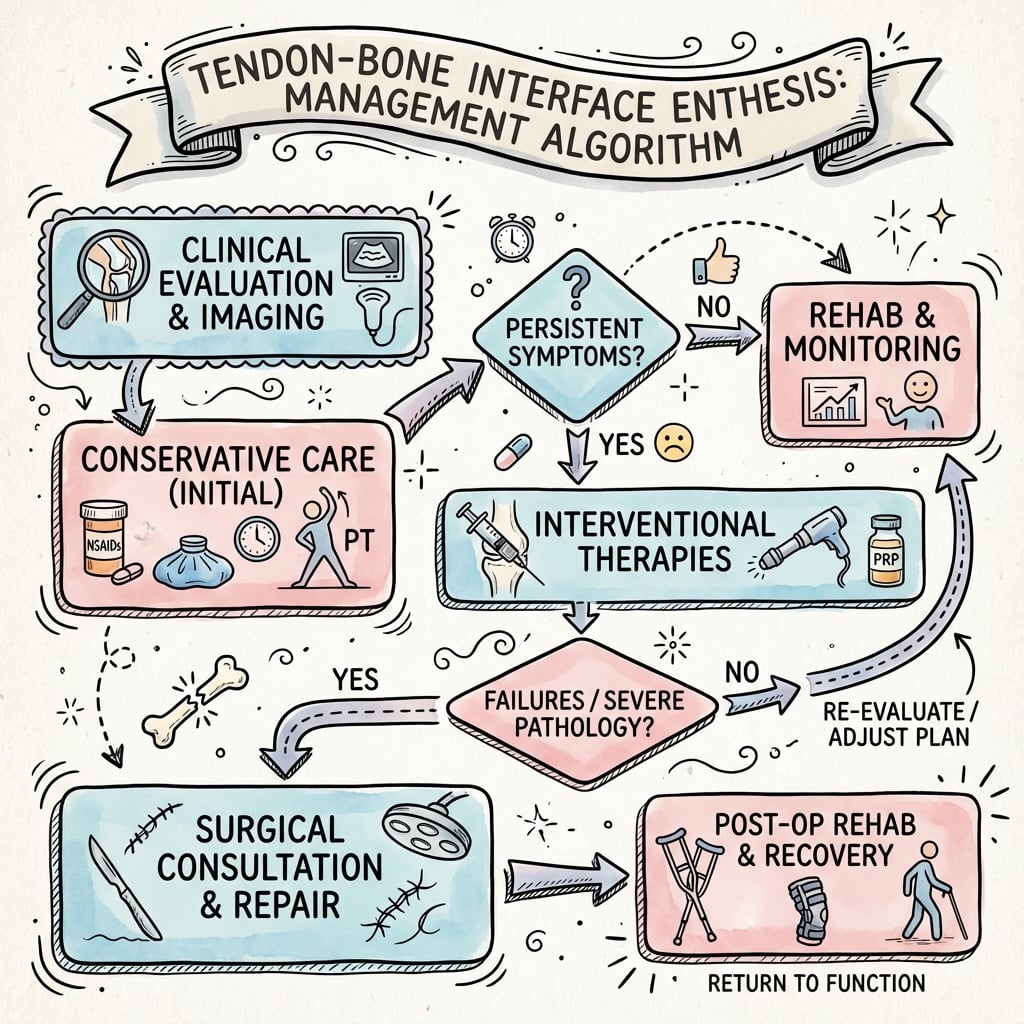 Management algorithm for Tendon Bone Interface Enthesis