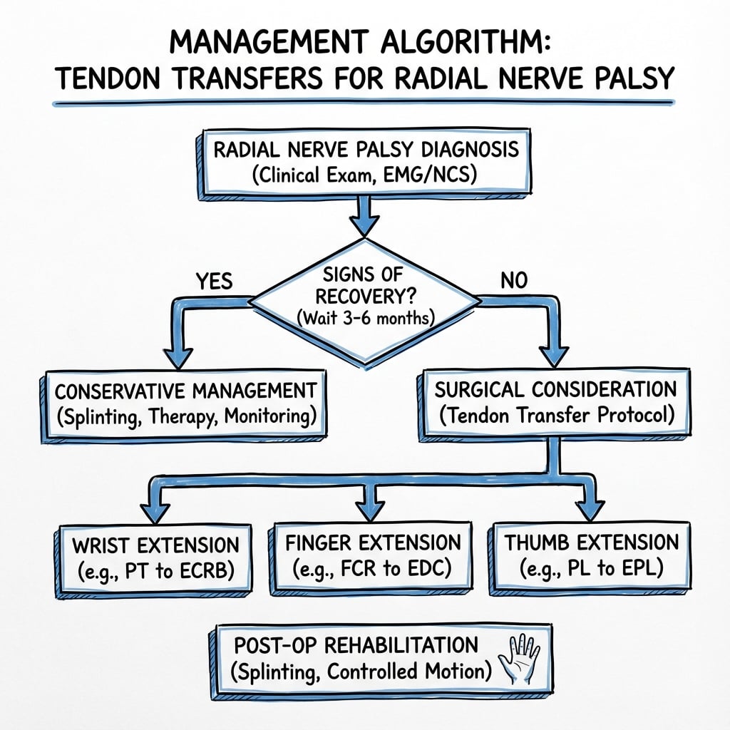 Management algorithm for Tendon Transfers Radial Nerve Palsy