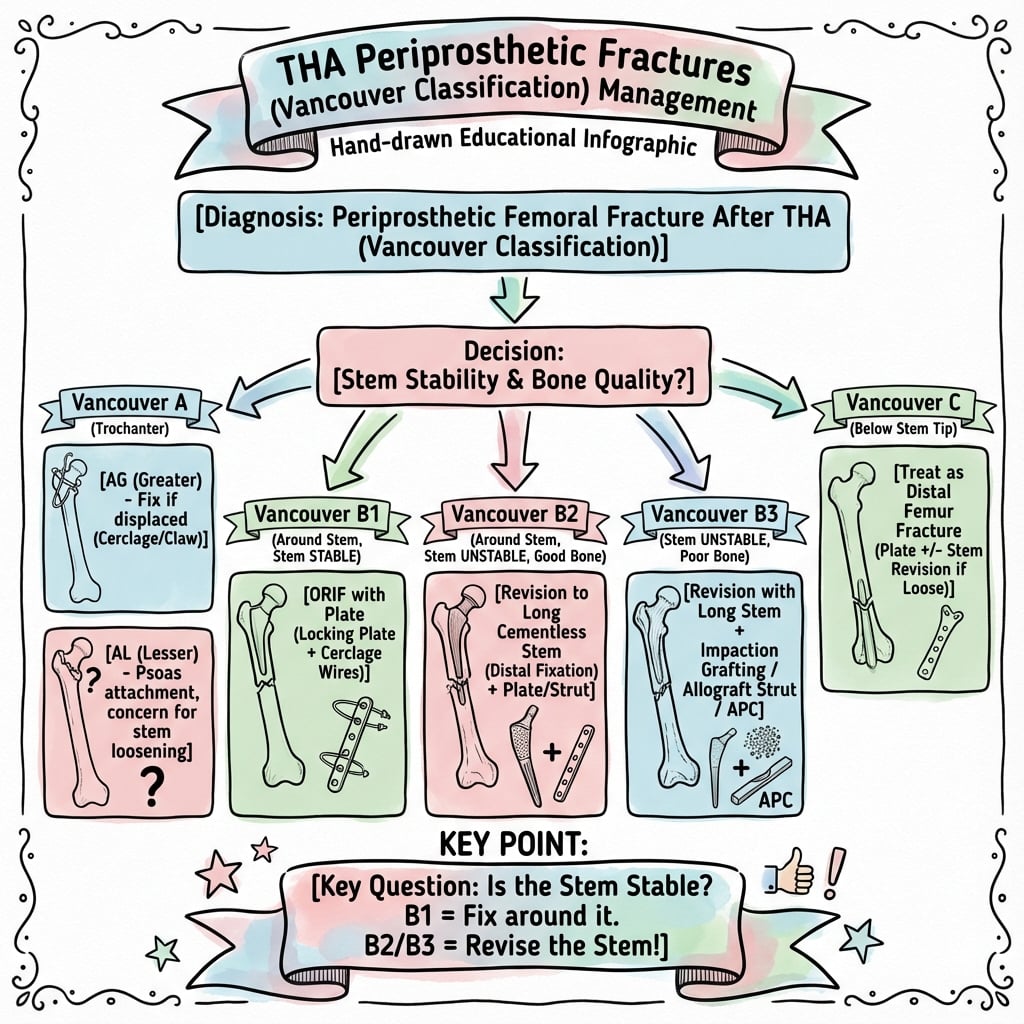 tha periprosthetic fractures management algorithm
