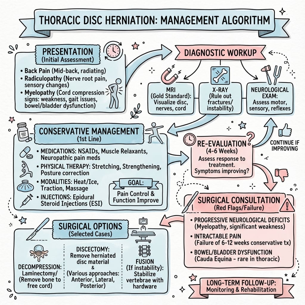Management algorithm for Thoracic Disc Herniation