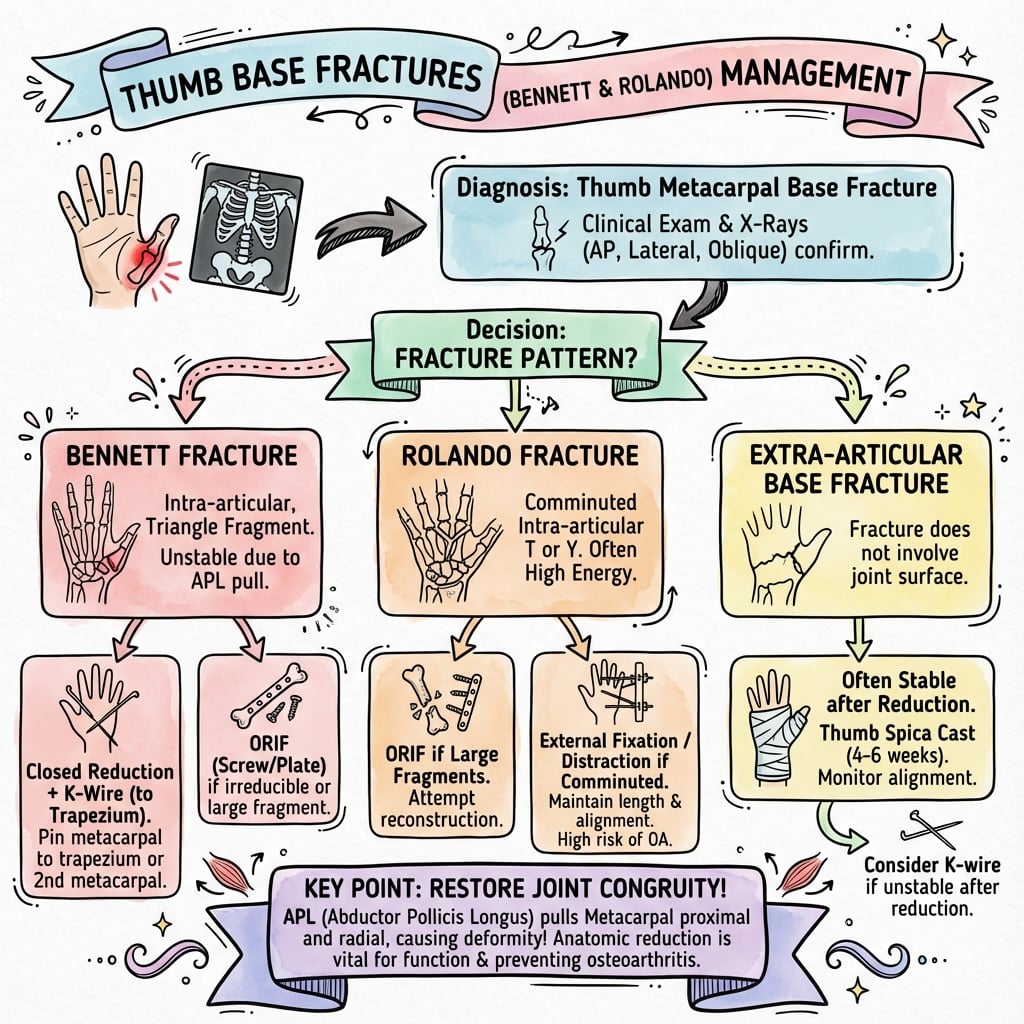 Thumb Base Fractures Management Algorithm