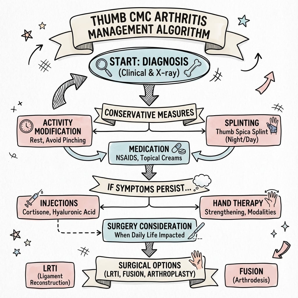 Management algorithm for Thumb Cmc Arthritis