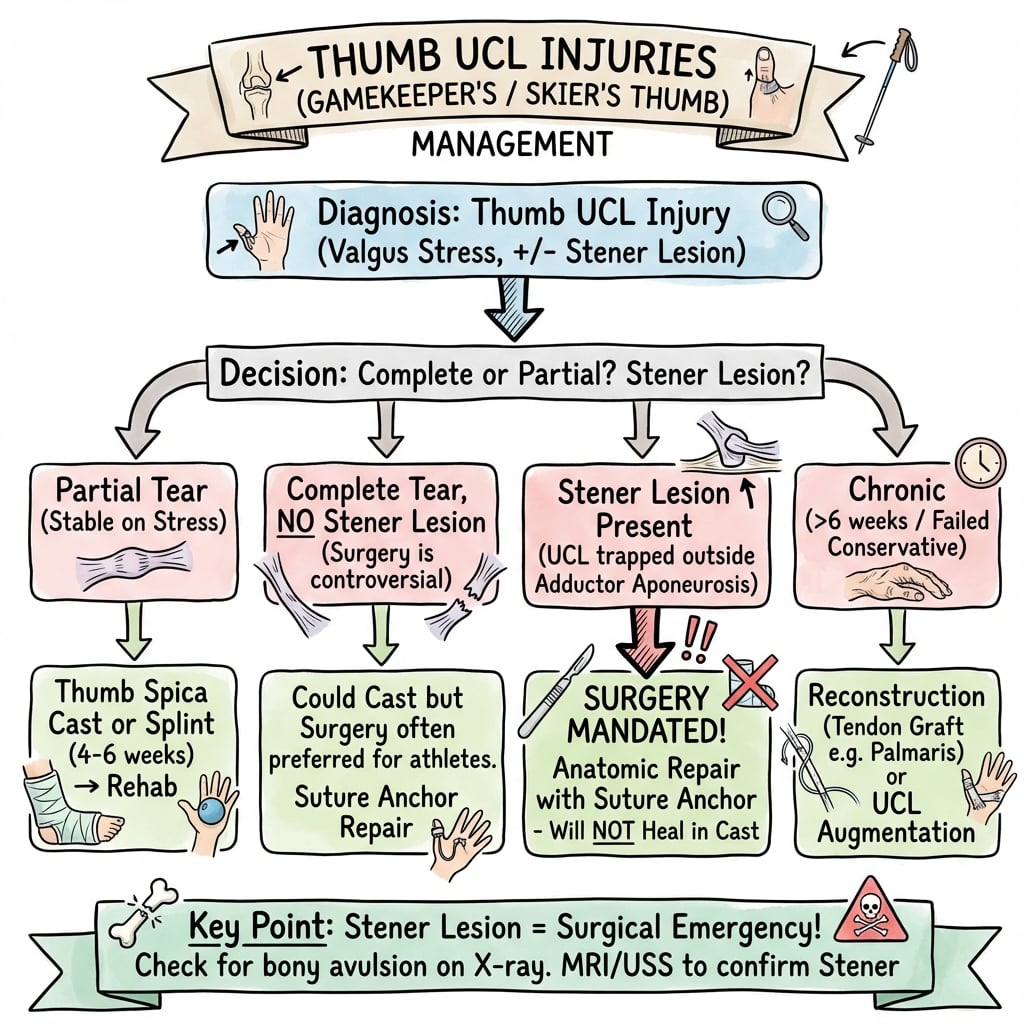 thumb ucl injuries management algorithm