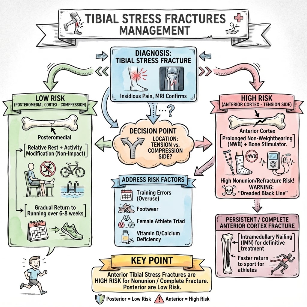 tibial stress fractures management algorithm