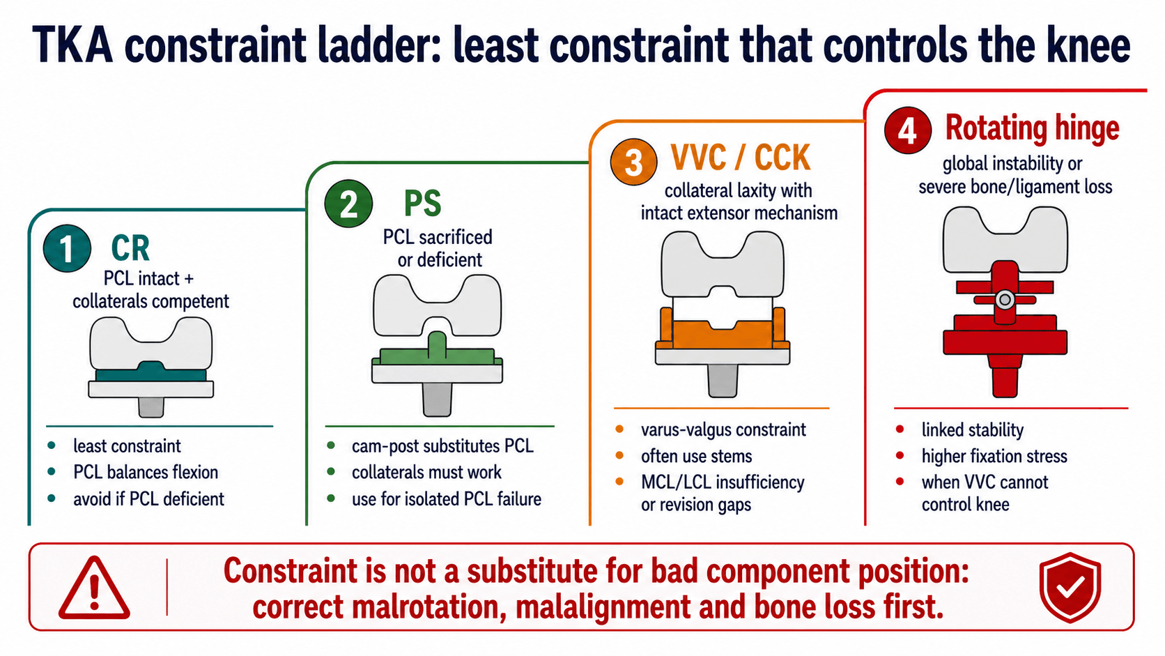 TKA constraint decision pathway ladder