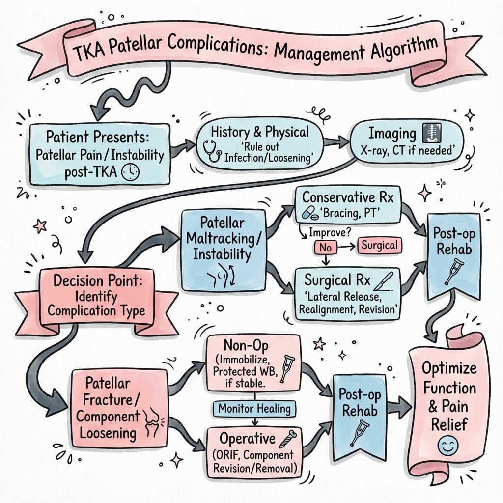 Treatment algorithm for patellar fractures in TKA