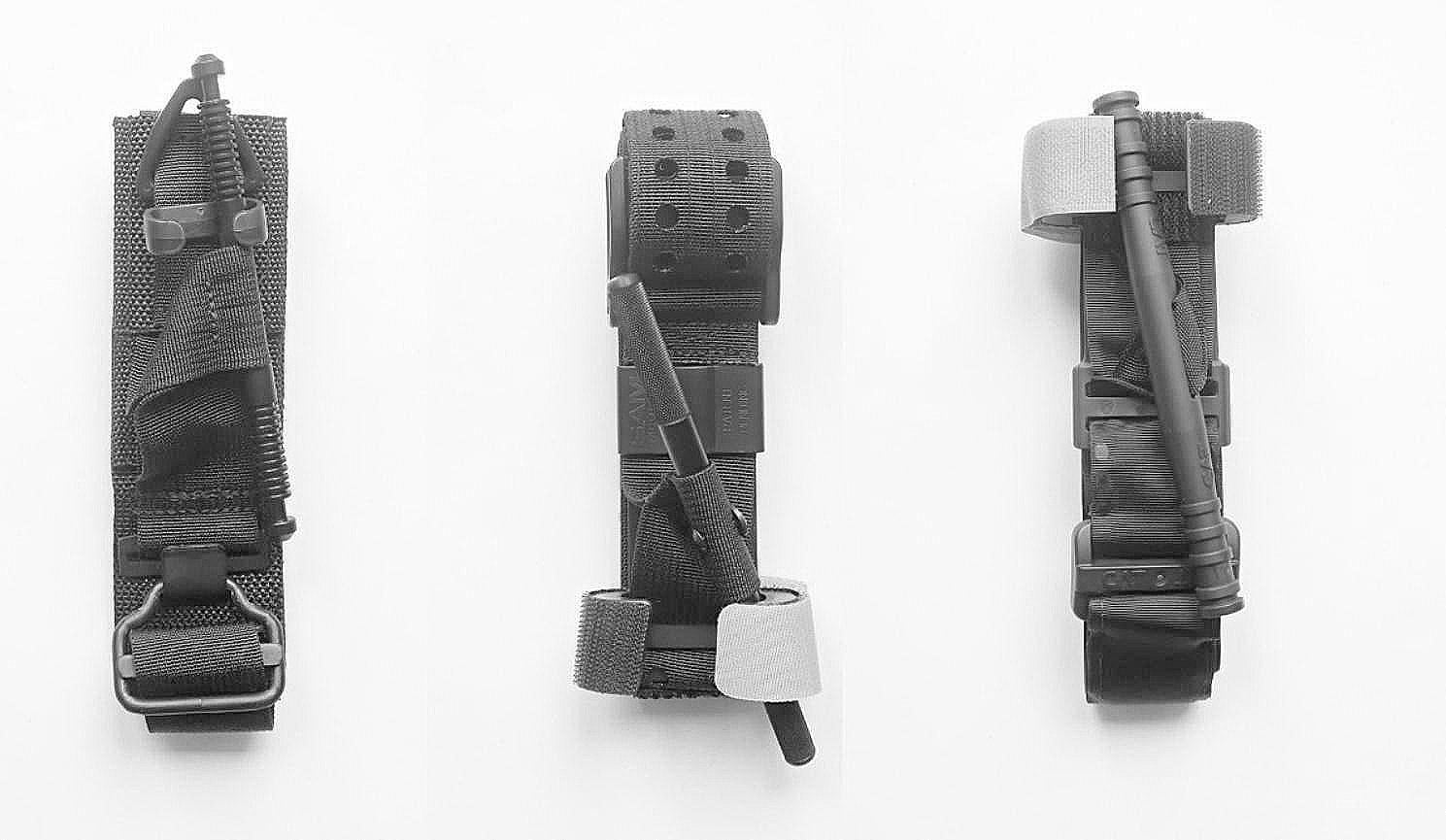 Combat Application, SAM and SOF tourniquets laid out side by side