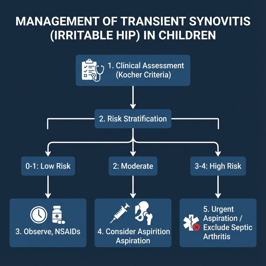 Management algorithm for Transient Synovitis based on Kocher Criteria