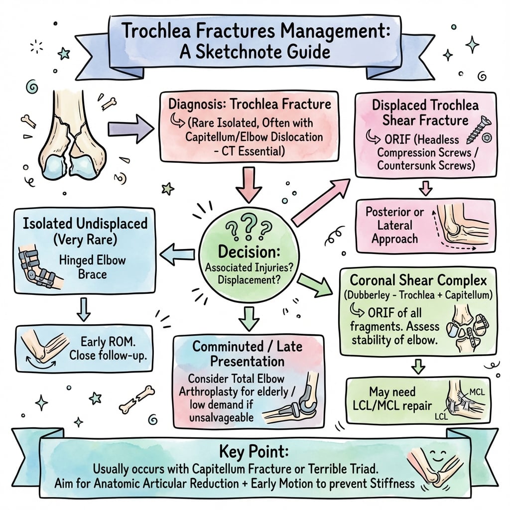 trochlea fractures management algorithm