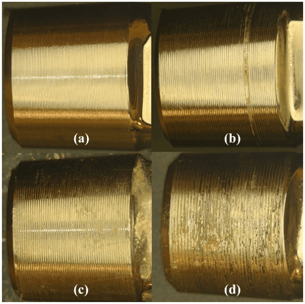 Digital microscopy examples of Goldberg taper corrosion grades one to four