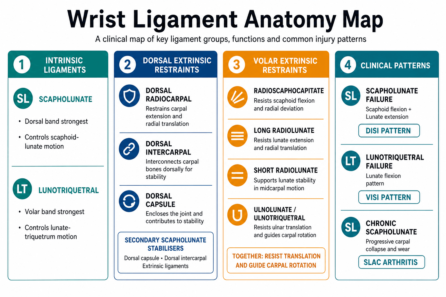 Wrist ligament role map